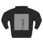 Busker Three-Panel Fleece Hoodie, Striped Design, Unisex Fashion Hoodie, Cozy Gift for Music Lovers, Street Performer Style