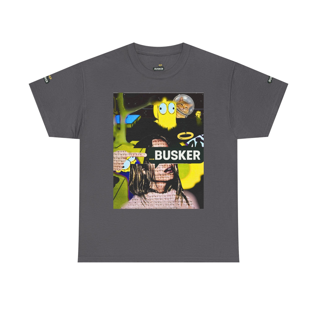 Artistic Unisex Heavy Cotton Tee - 'BUSKER' Graphic Design