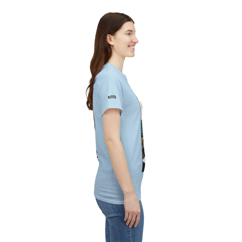 Cool Graphic Unisex Heavy Cotton Tee - 'Busker' Design