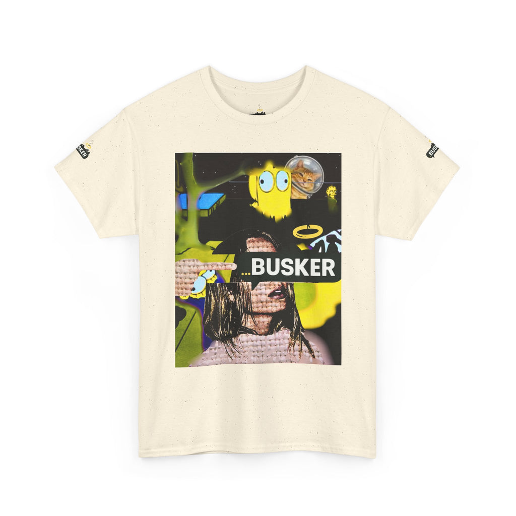 Artistic Unisex Heavy Cotton Tee - 'BUSKER' Graphic Design
