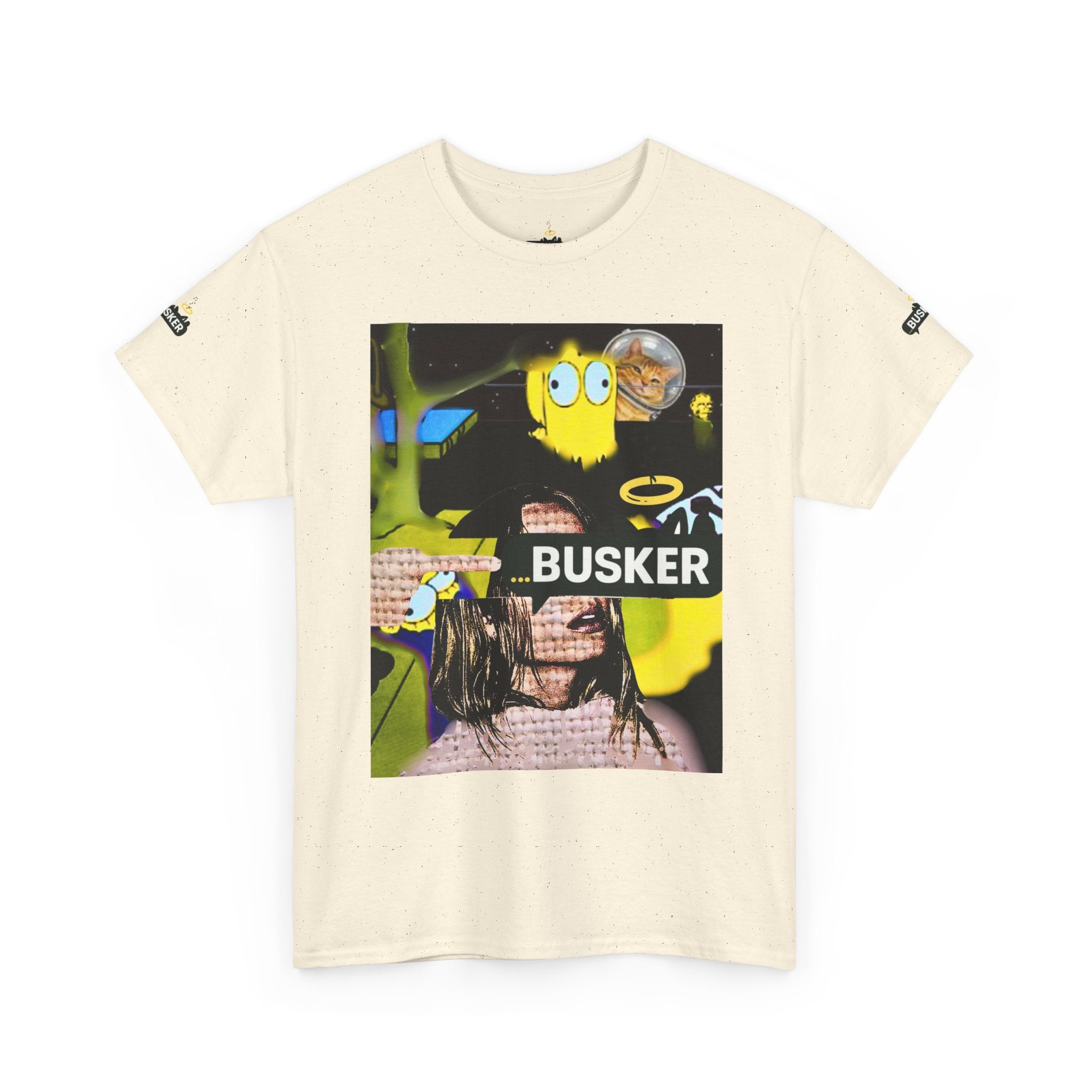 Artistic Unisex Heavy Cotton Tee - 'BUSKER' Graphic Design
