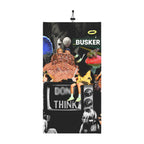 Unique Winter Neck Gaiter with Drawstring - Vibrant Collage Design