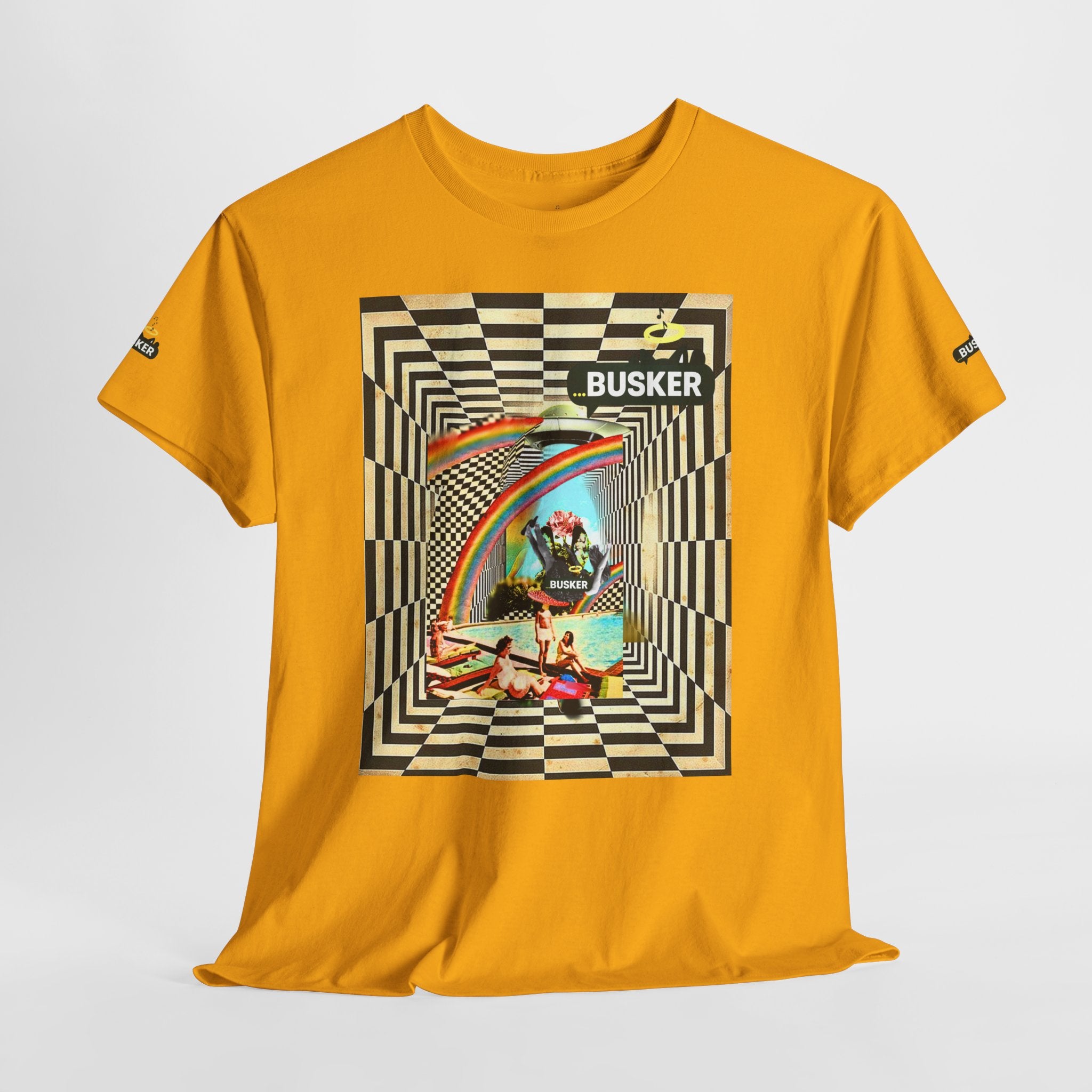 Retro Busker Graphic Tee - Unisex Heavy Cotton