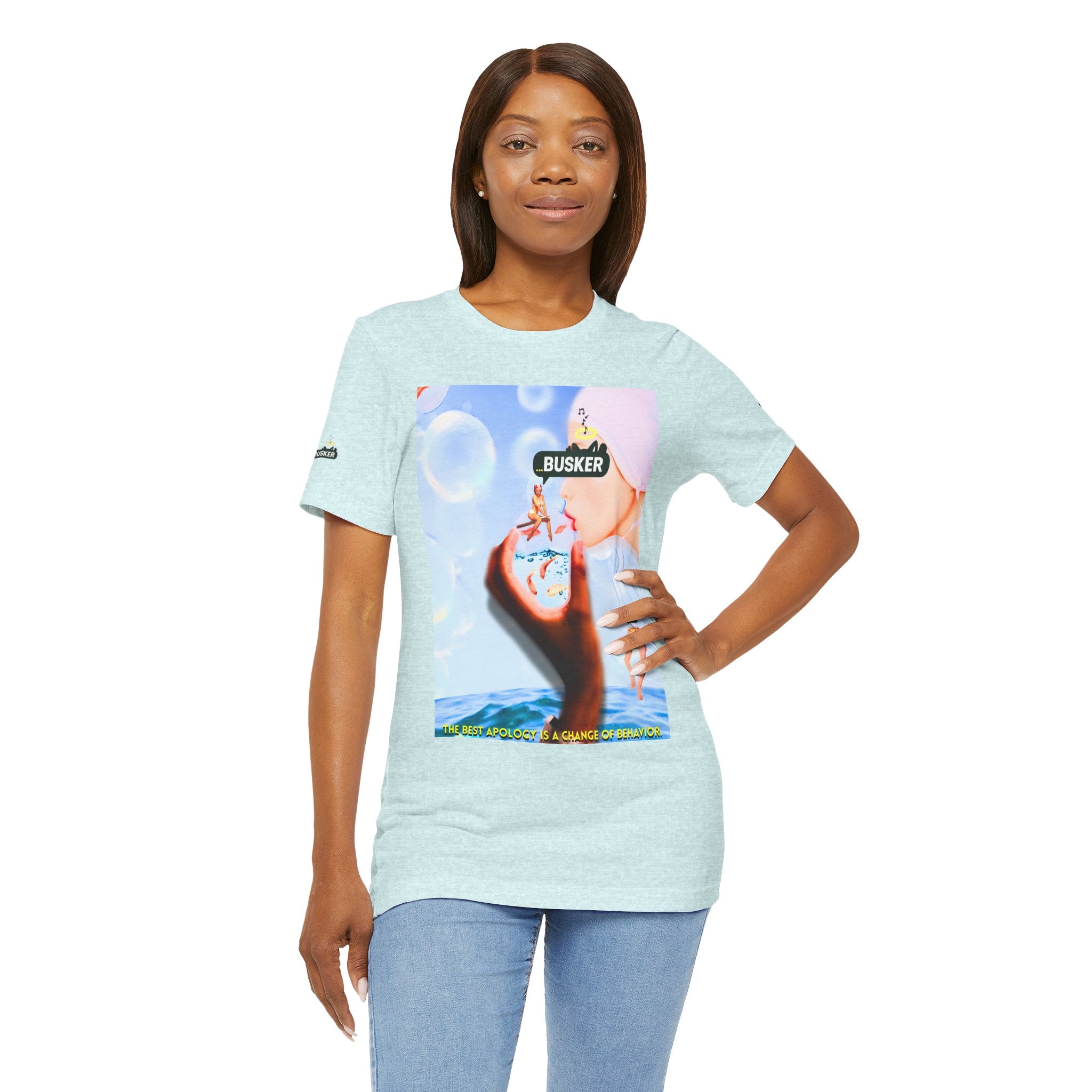 Busker Vibe Unisex Jersey Tee – Colorful Artistic Design for Summer Fun