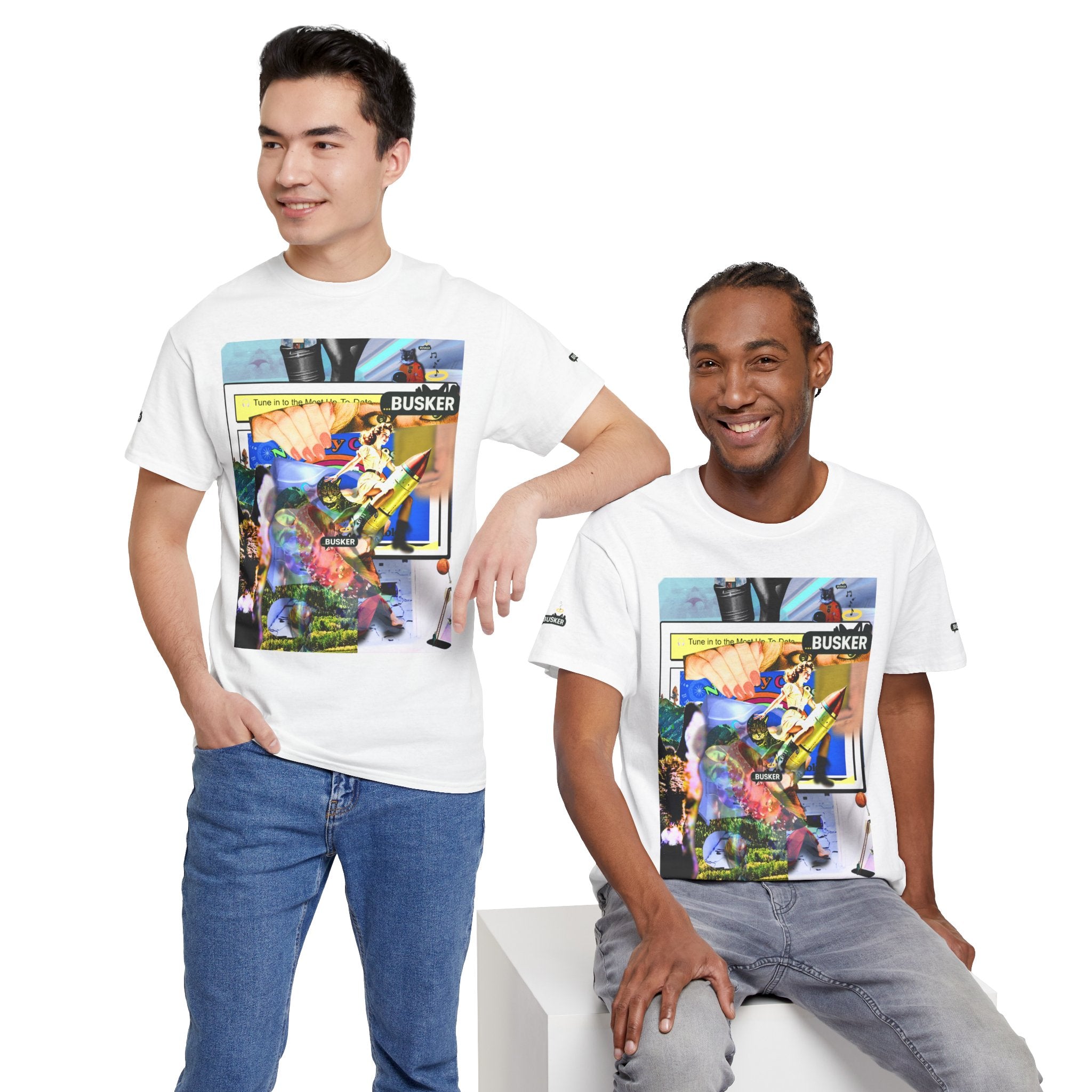 Cool Graphic Unisex Heavy Cotton Tee - 'Busker' Design