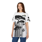 Stylish Nature-Inspired Unisex Tee, AOP T-Shirt for Outdoorsy People, Tree Lover Gift, Casual Streetwear, Eco-Friendly Fashion