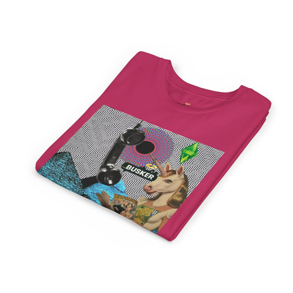 Youth Graphic Tee with Fun 'Busker' Design, Cool Summer Shirt, Gifts for Kids, Festival Attire, Trendy Youthwear