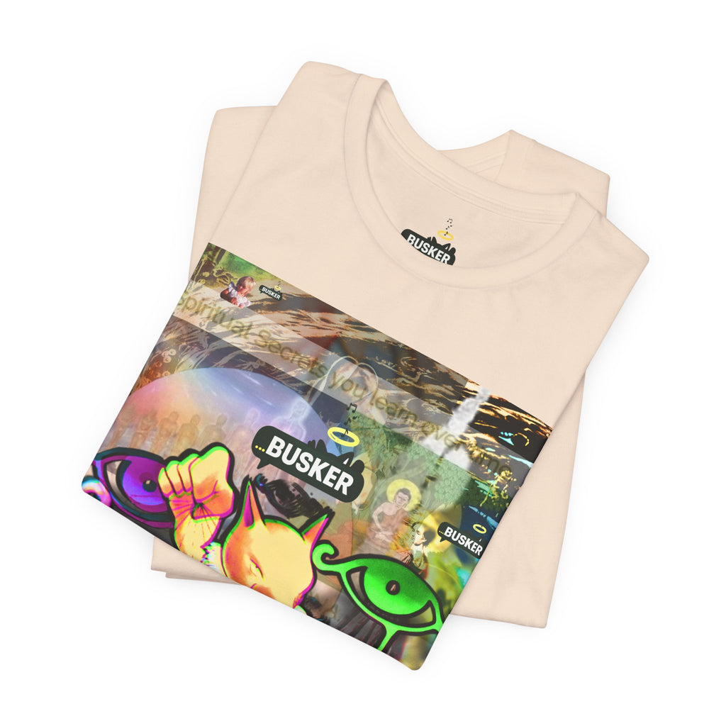 Vibrant Busker Art Tee for Creative Souls