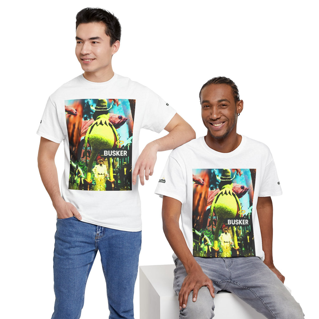 Vibrant Busker Graphic Tee for Art Enthusiasts