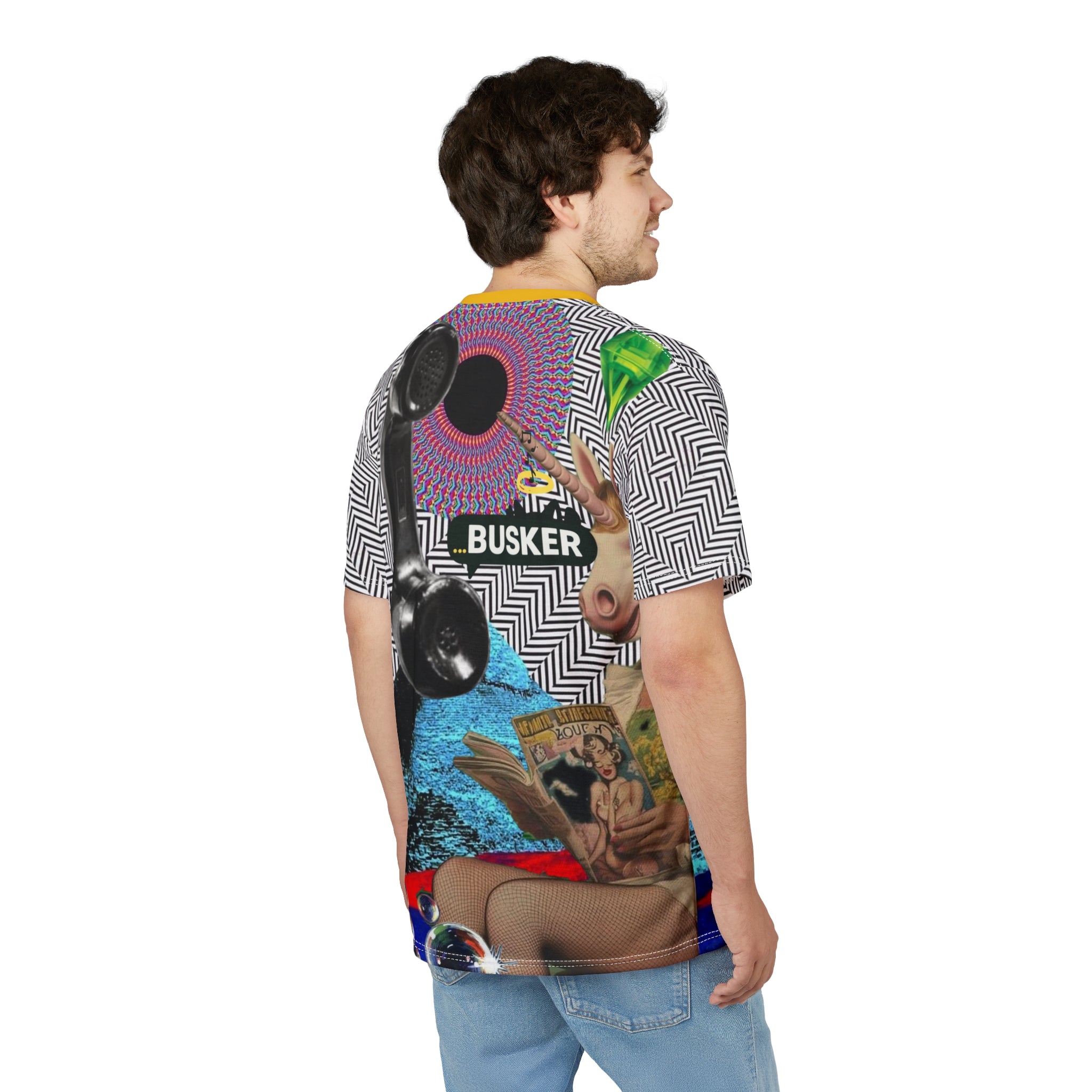 Vibrant Graphic Tee, Unisex Artistic Shirt, AOP T-Shirt for Bold Fashion, Unique Gift for Creatives, Streetwear Style, Fun Statement Tee