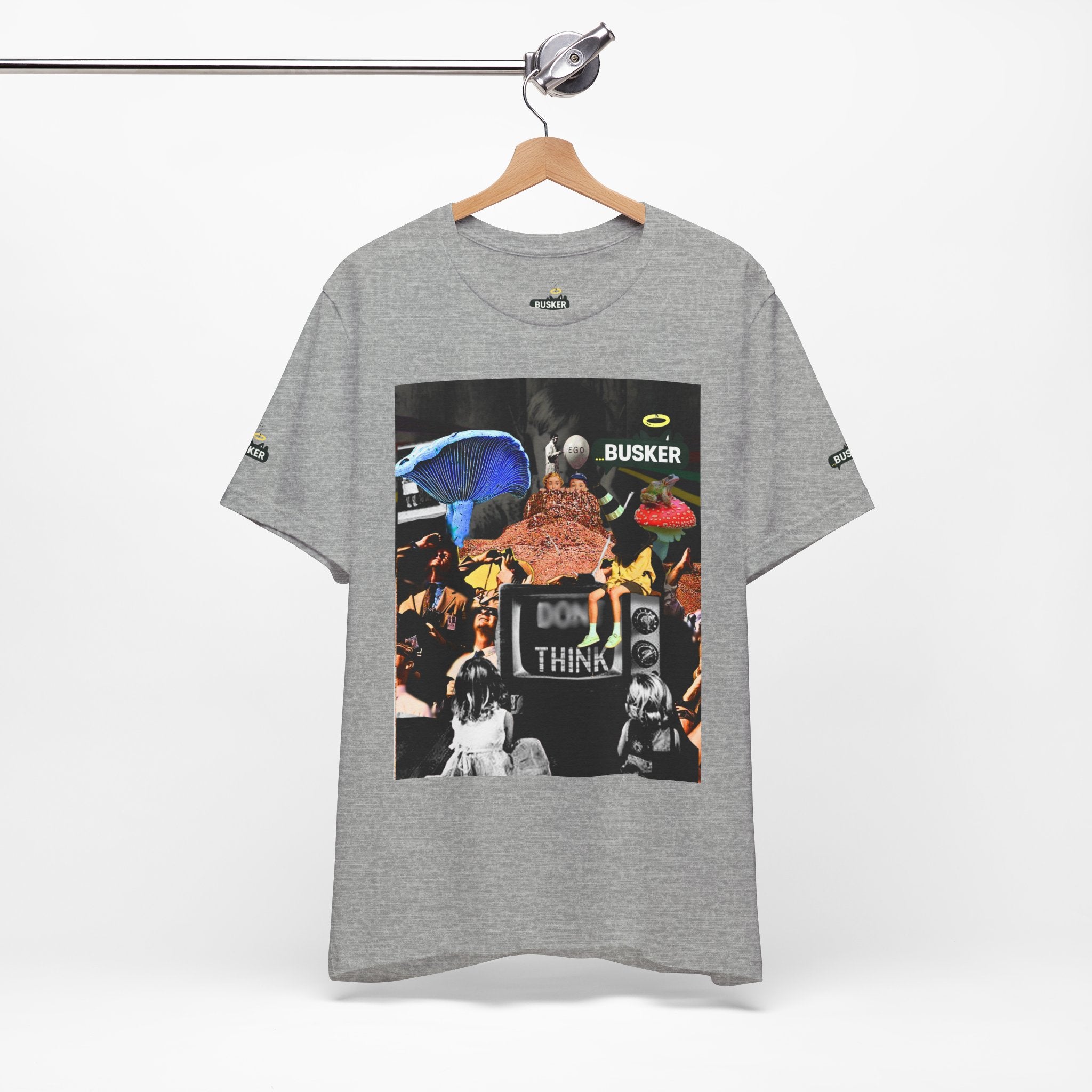 Creative Unisex Graphic Tee - 'I Don't Think' Busker Design