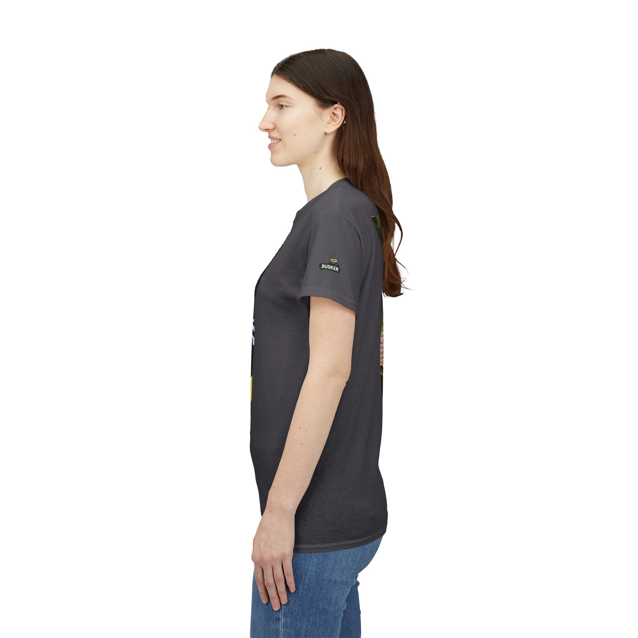 Artistic Unisex Heavy Cotton Tee - 'BUSKER' Graphic Design