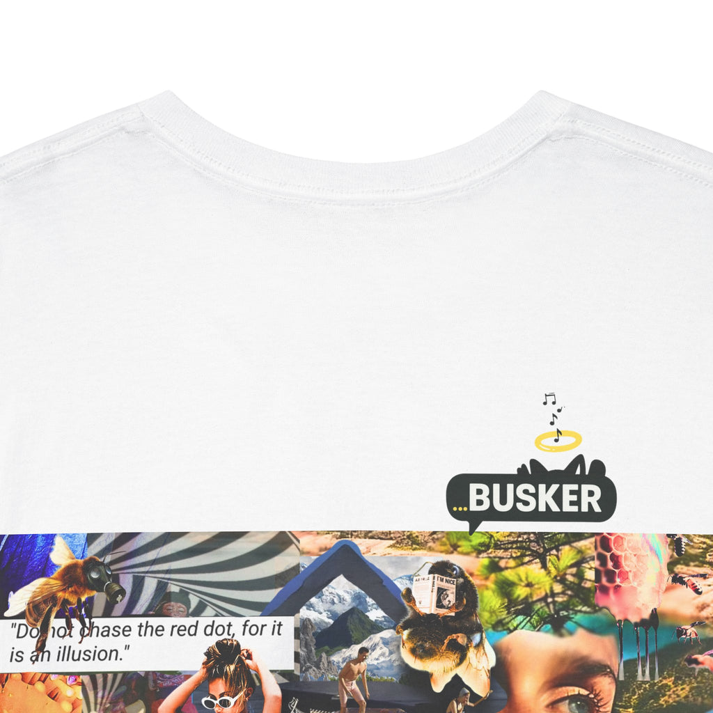 Artistic Unisex Heavy Cotton Tee - Vibrant Busker Design