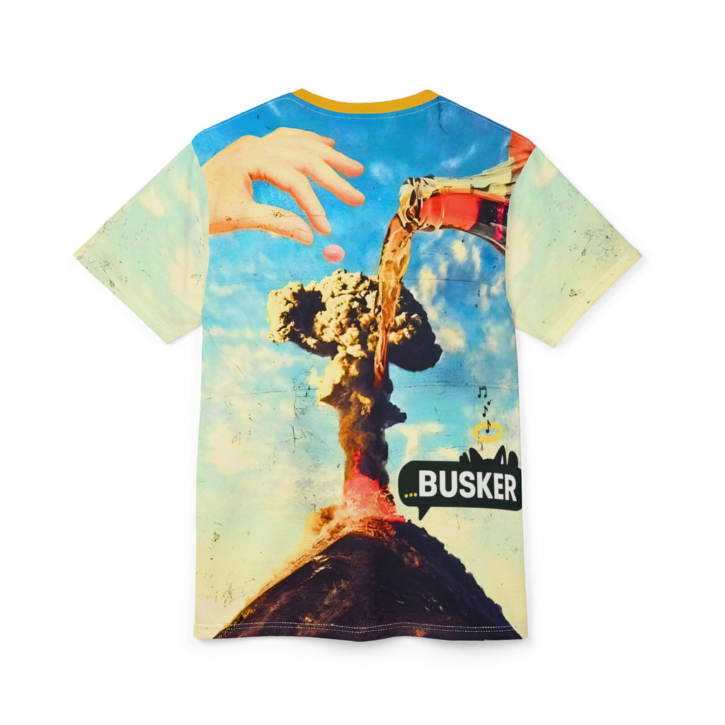 Unique Graphic Tee, Fun AOP T-Shirt, Youthful Streetwear, Urban Casual Wear, Perfect for Festivals, Summer Vibe Shirt