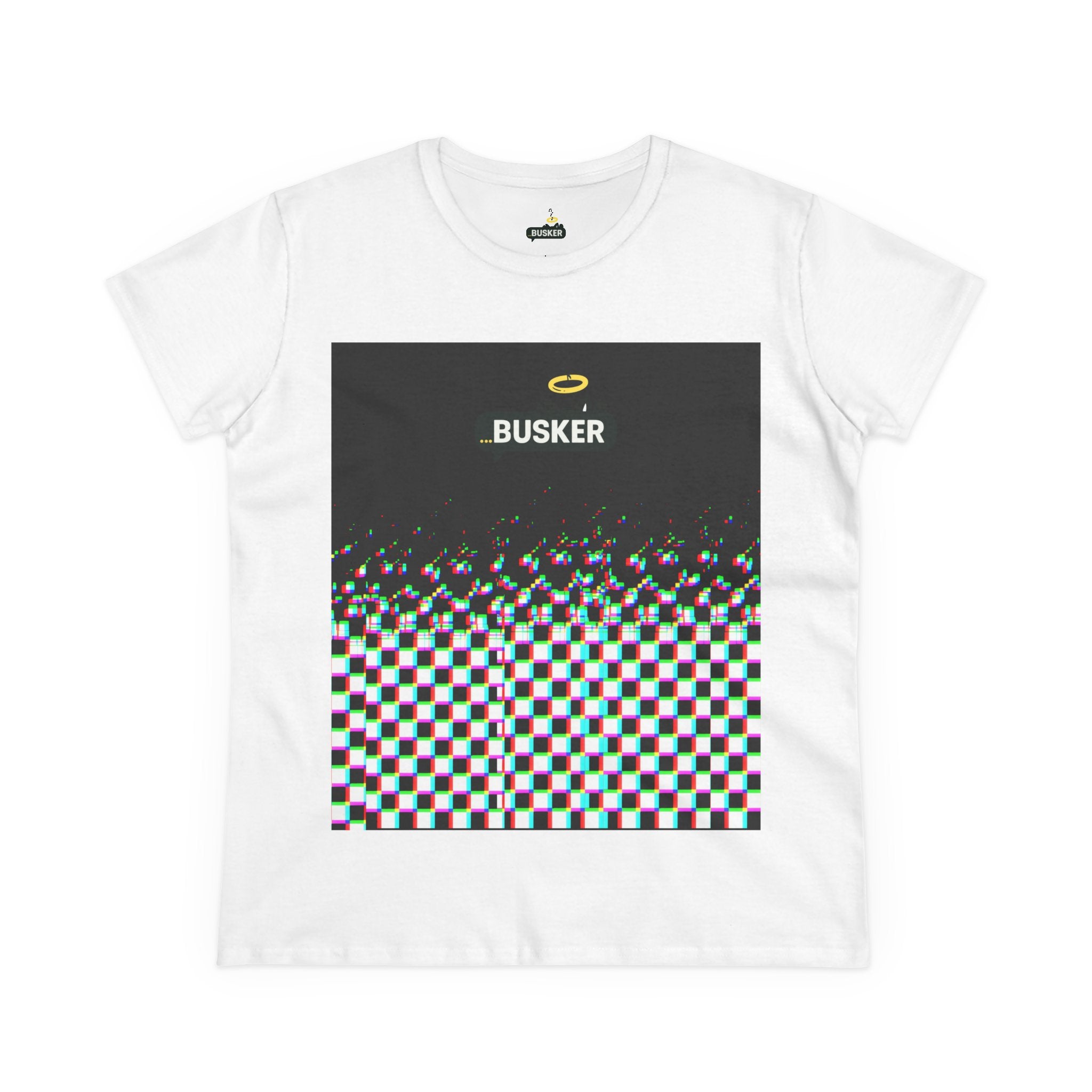 Glitch Art Women's Tee, Casual Graphic Shirt for Music Lovers, Unique Gift for Festivals, Summer Wardrobe Essential, Unisex Style