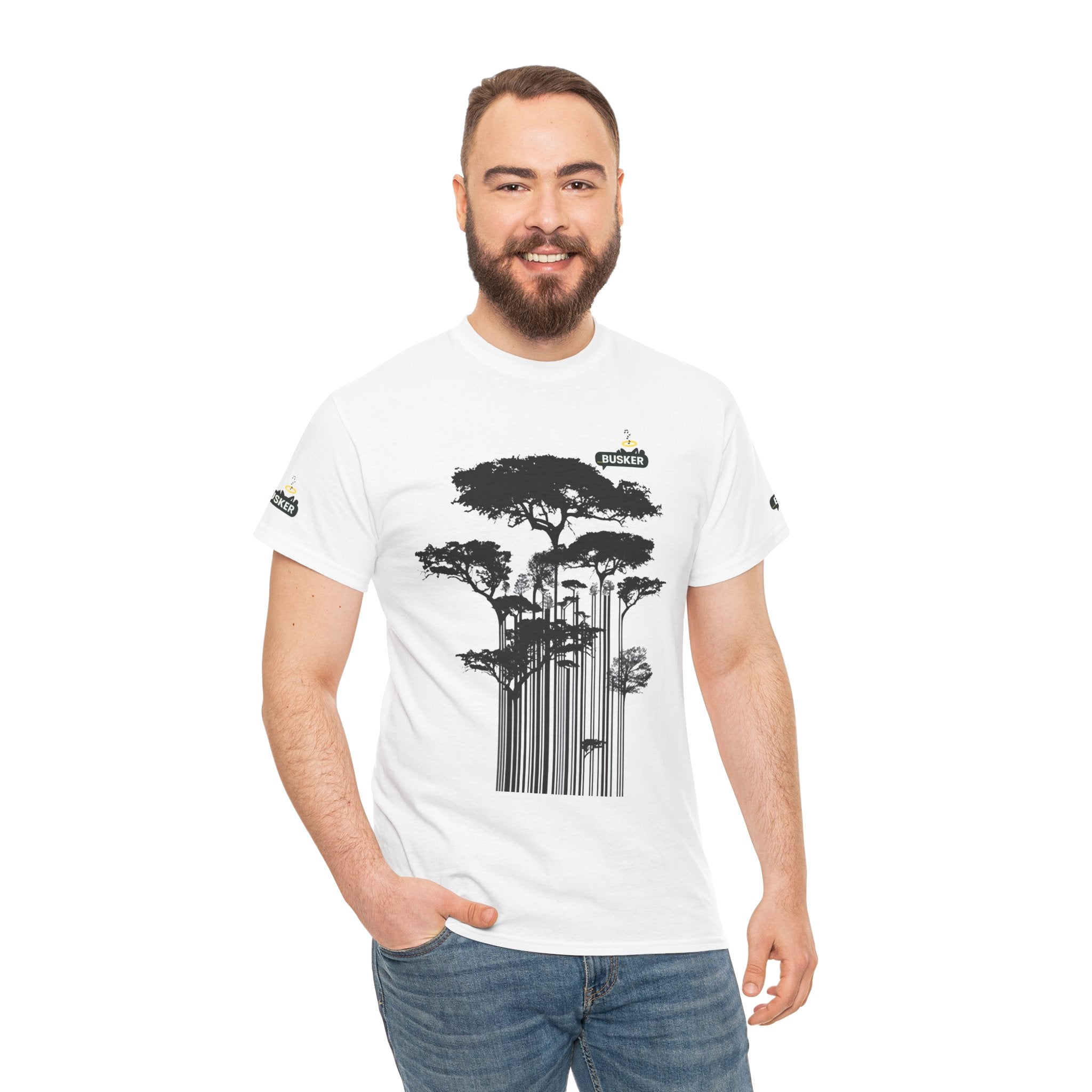 Nature-Inspired Unisex Heavy Cotton Tee, Eco-Friendly Tee, Graphic T-Shirt, Outdoor Lover Gift, Casual Wear, Tree Art Shirt