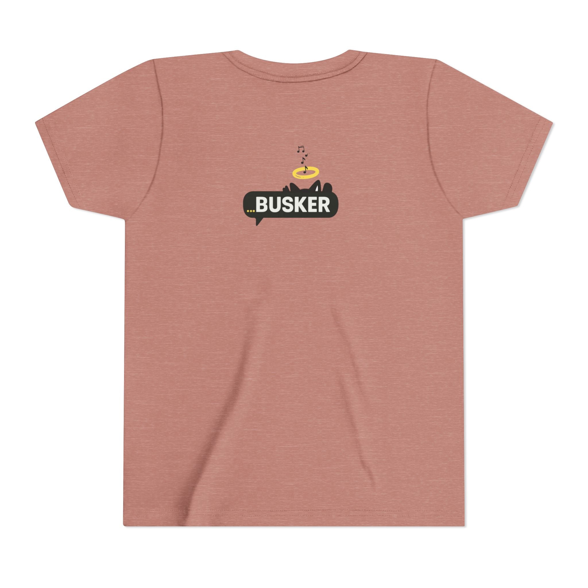 Youth Graphic Tee with Fun 'Busker' Design, Cool Summer Shirt, Gifts for Kids, Festival Attire, Trendy Youthwear