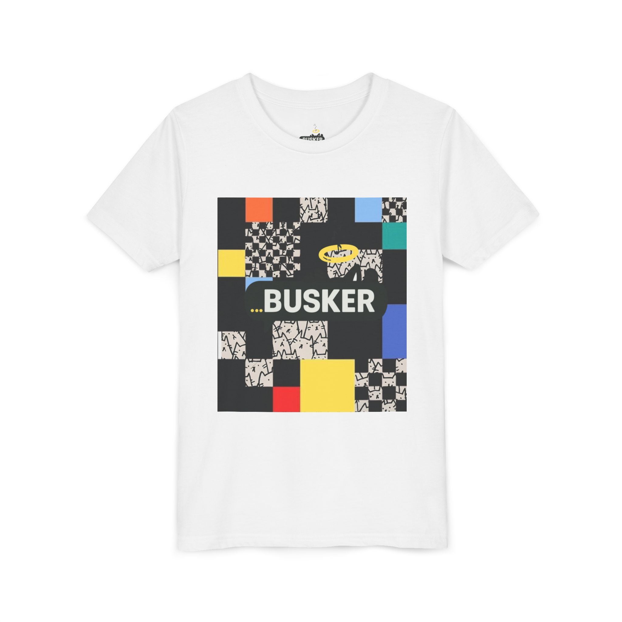 Colorful Youth Short Sleeve Tee - Perfect for Young Creators, Festivals, Birthdays, Casual Wear, Busker Themed Shirt
