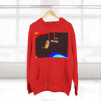 Colorful Space Cat Fleece Hoodie, Cozy, Unique, Gift for Cat Lovers, Birthday, Casual Wear, Fun Design