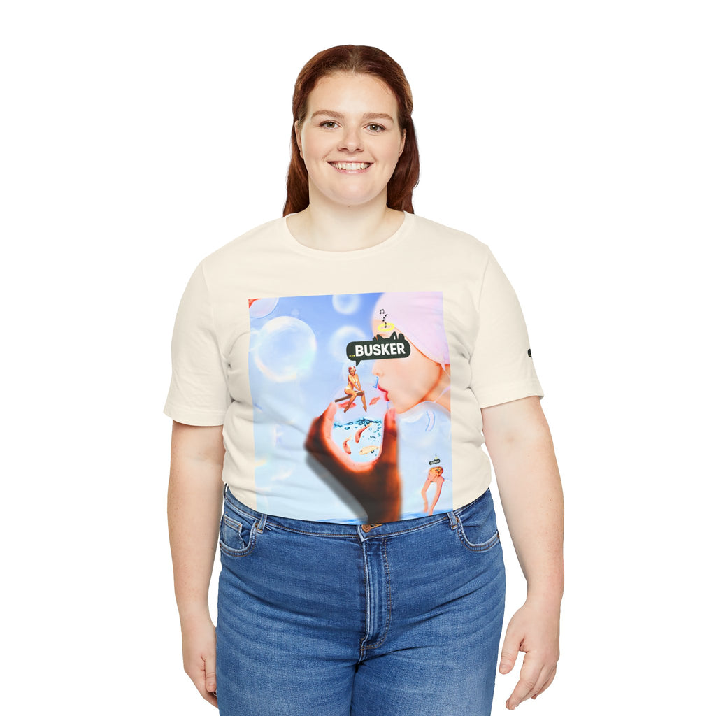 Busker Vibe Unisex Jersey Tee – Colorful Artistic Design for Summer Fun