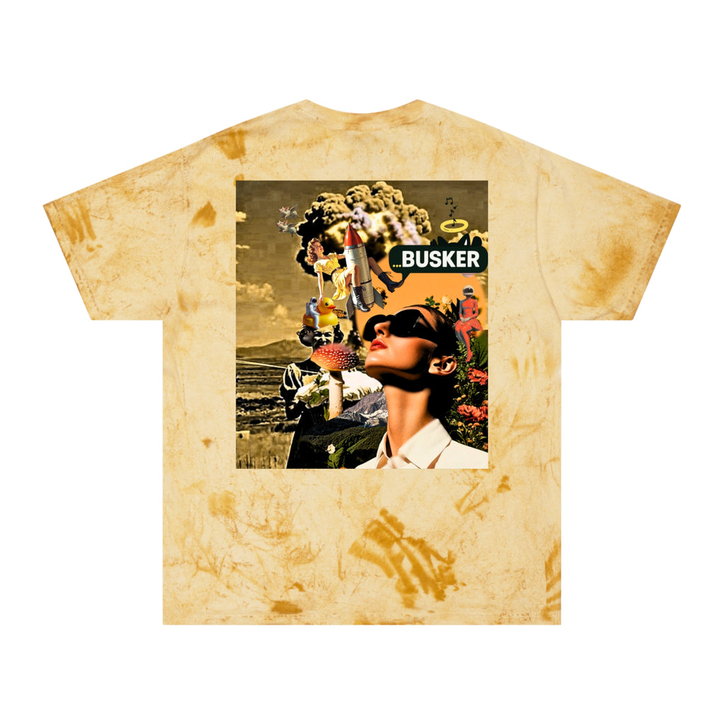 Vibrant Unisex Color Blast T-Shirt with 'BUSKER' Design