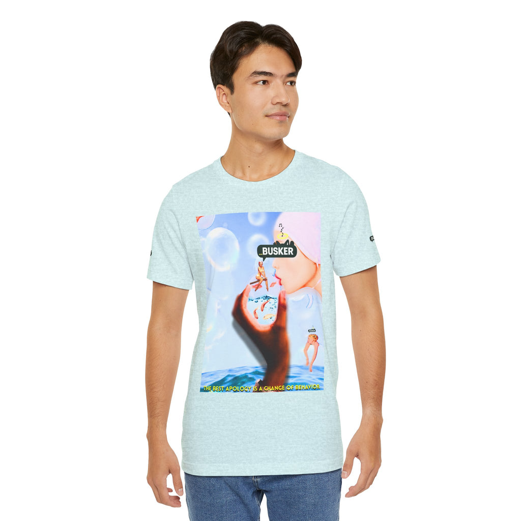 Busker Vibe Unisex Jersey Tee – Colorful Artistic Design for Summer Fun