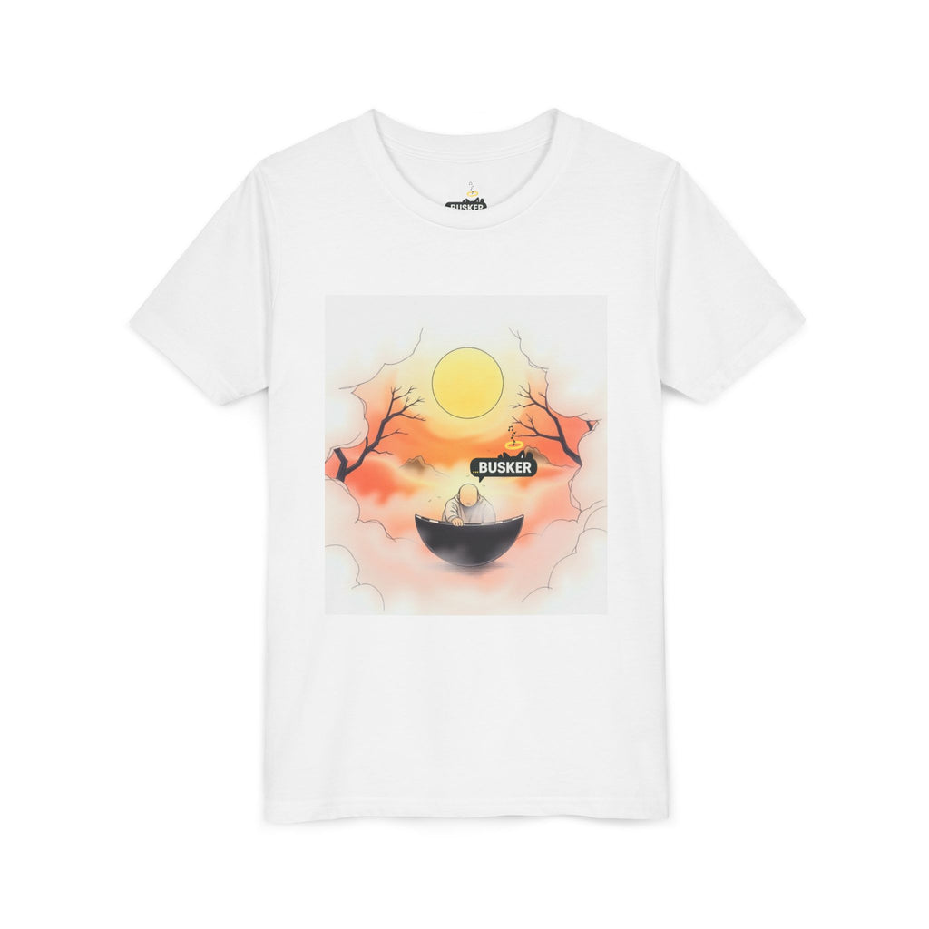 Youth Short Sleeve Tee - Busker Vibe, Fun Kids' Tee for Music Lovers, Gift for Young Artists, Summer Festival Outfit, Creative Kids Clothes