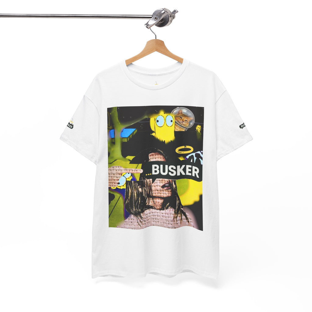 Artistic Unisex Heavy Cotton Tee - 'BUSKER' Graphic Design
