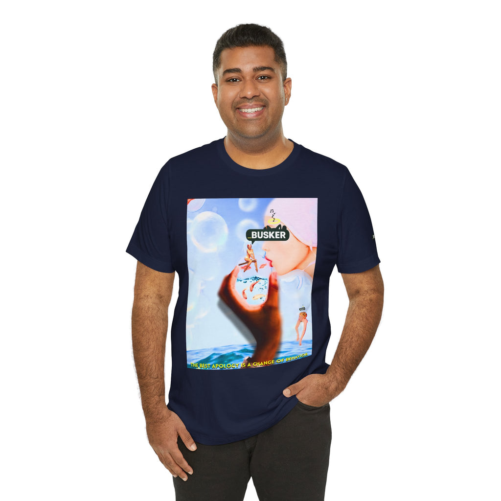 Busker Vibe Unisex Jersey Tee – Colorful Artistic Design for Summer Fun