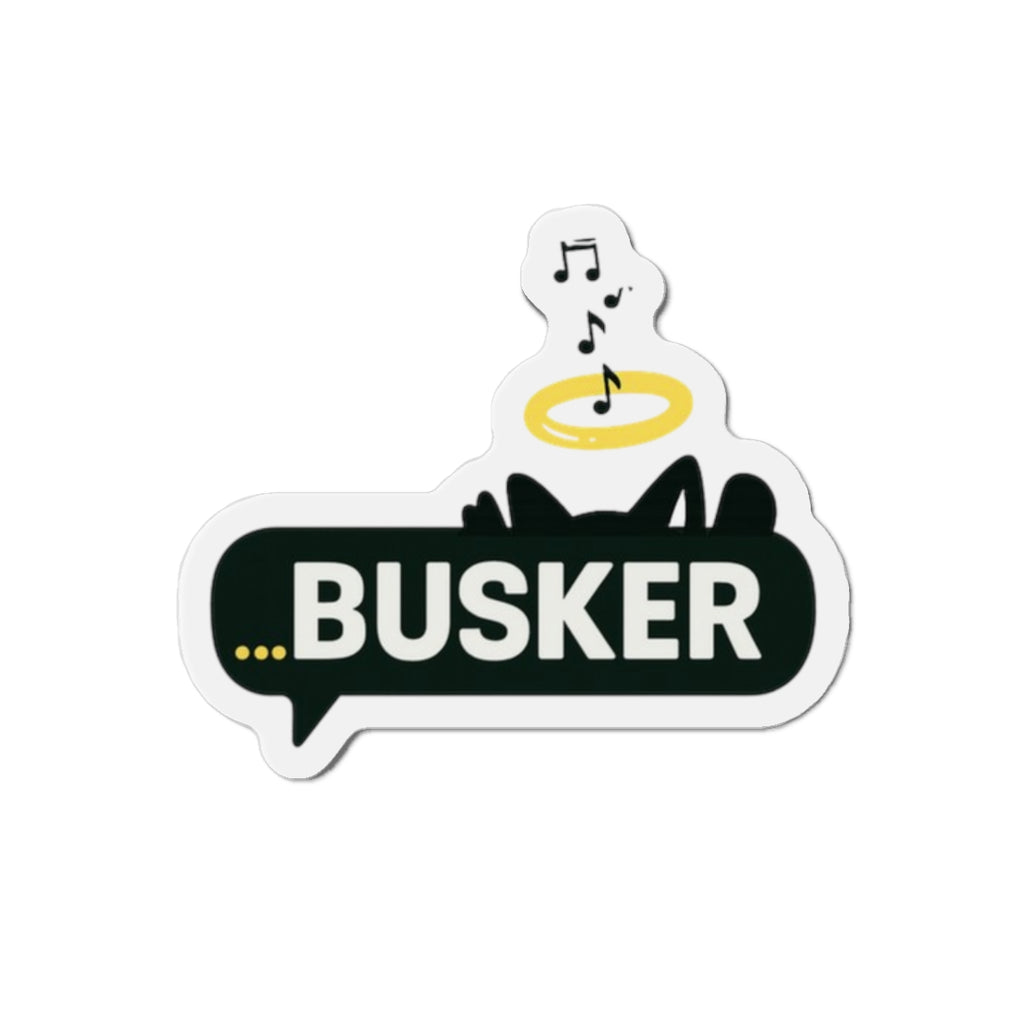 Busker Die-Cut Magnet, Musical Decor for Fridge, Gift for Musicians, Cute Magnet for Music Lovers, Home and Office Decor