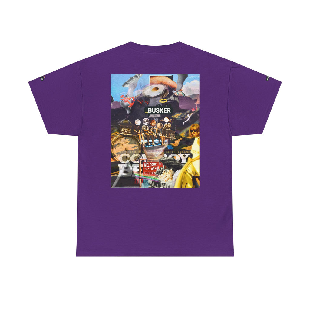 Busker Collage Graphic Tee — Vintage Music Poster Streetwear