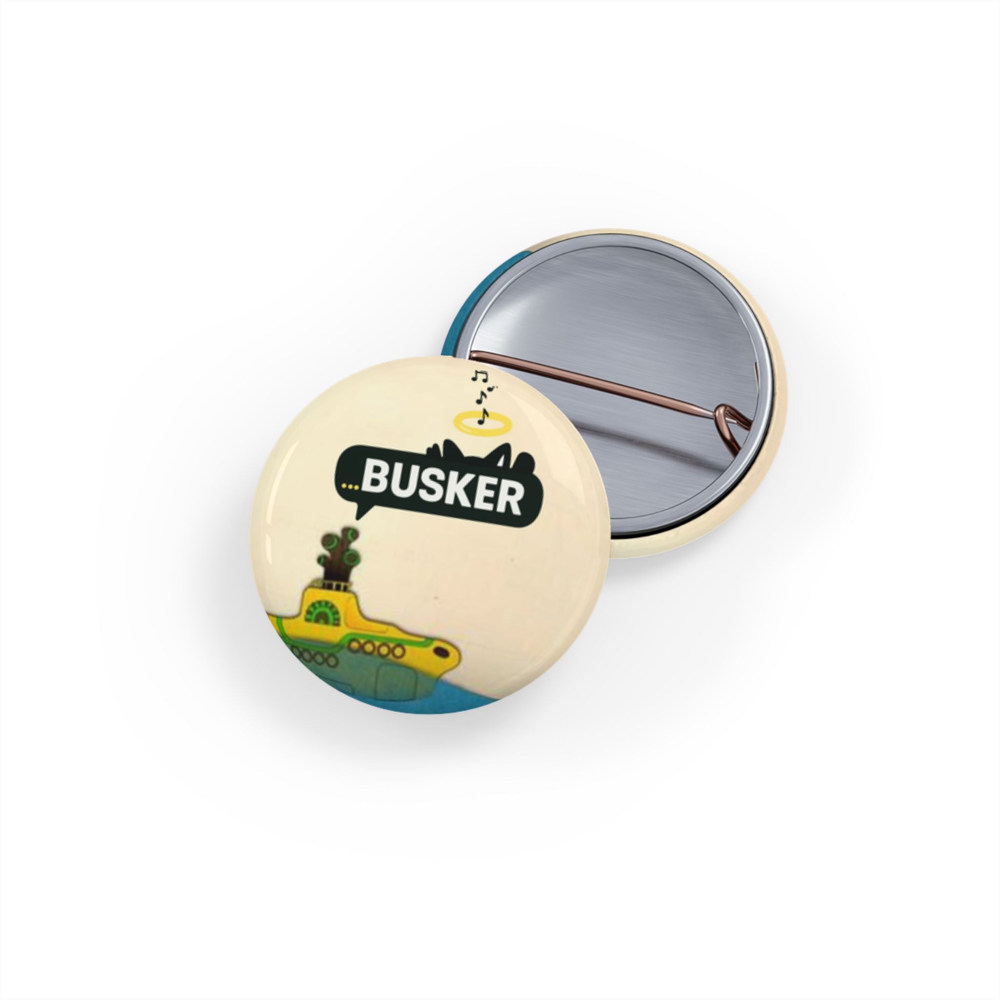 Busker Round Pins, Fun Lapel Badges for Musicians, Vintage Style Pinback Buttons, Unique Gifts for Music Lovers, Fun Accessories