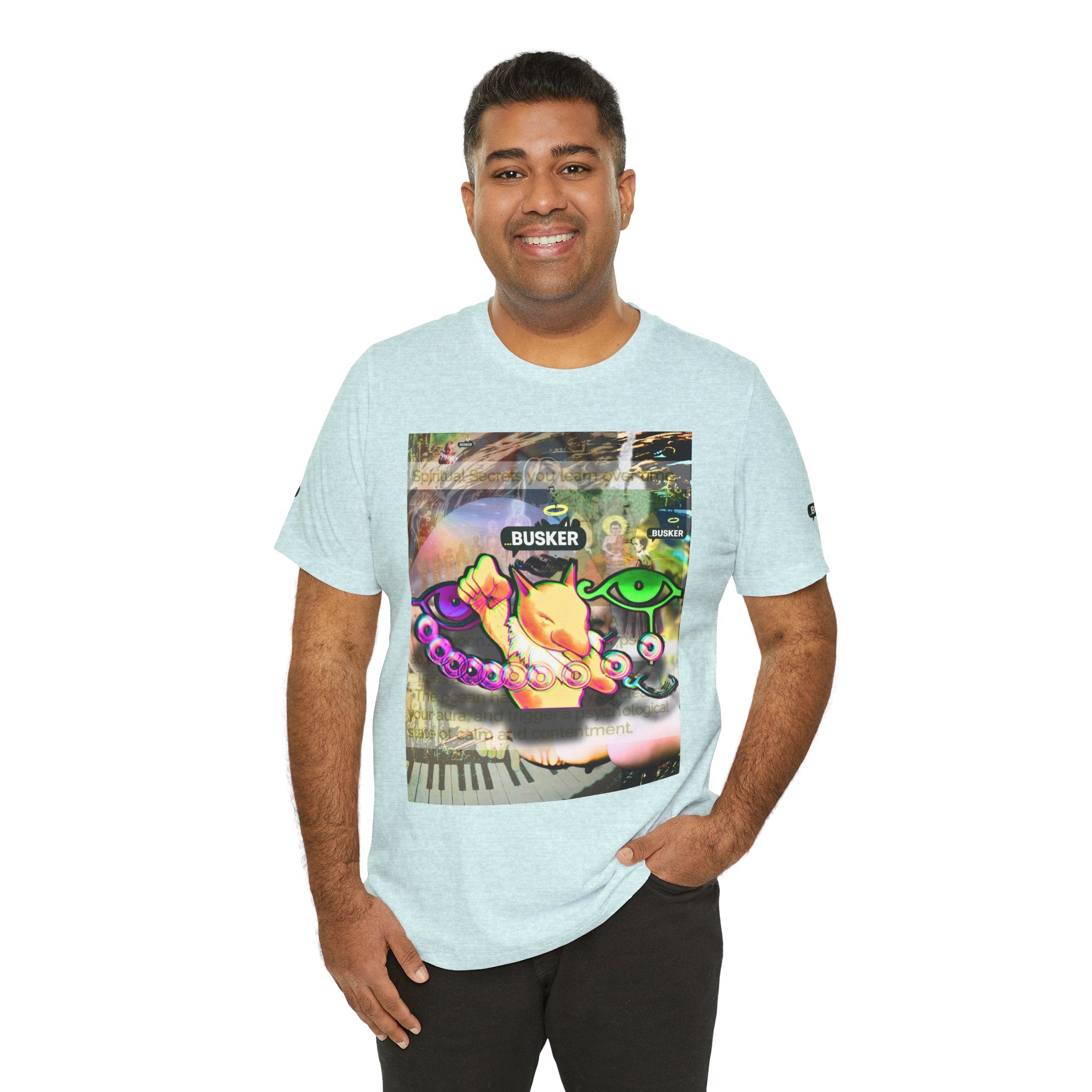 Vibrant Busker Art Tee for Creative Souls