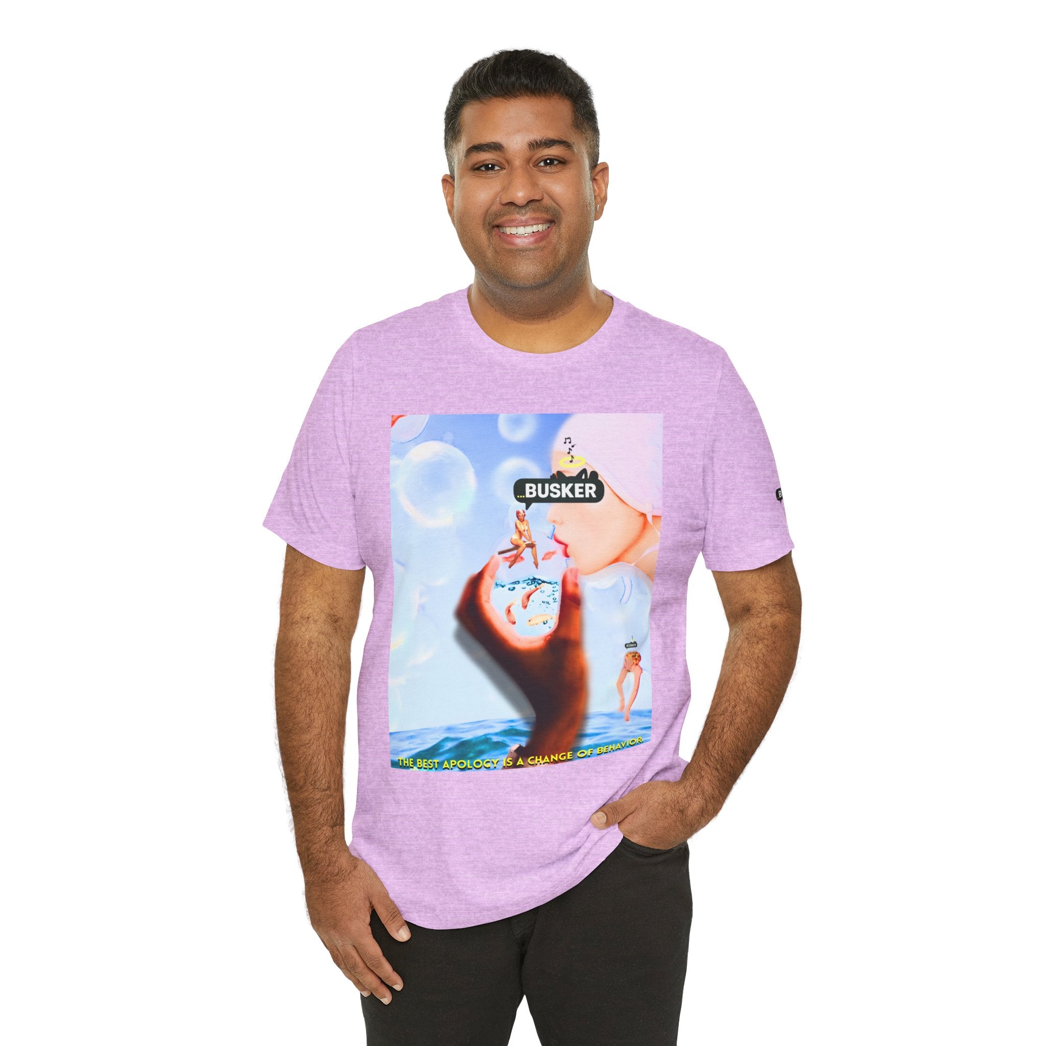 Busker Vibe Unisex Jersey Tee – Colorful Artistic Design for Summer Fun