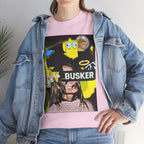 Artistic Unisex Heavy Cotton Tee - 'BUSKER' Graphic Design