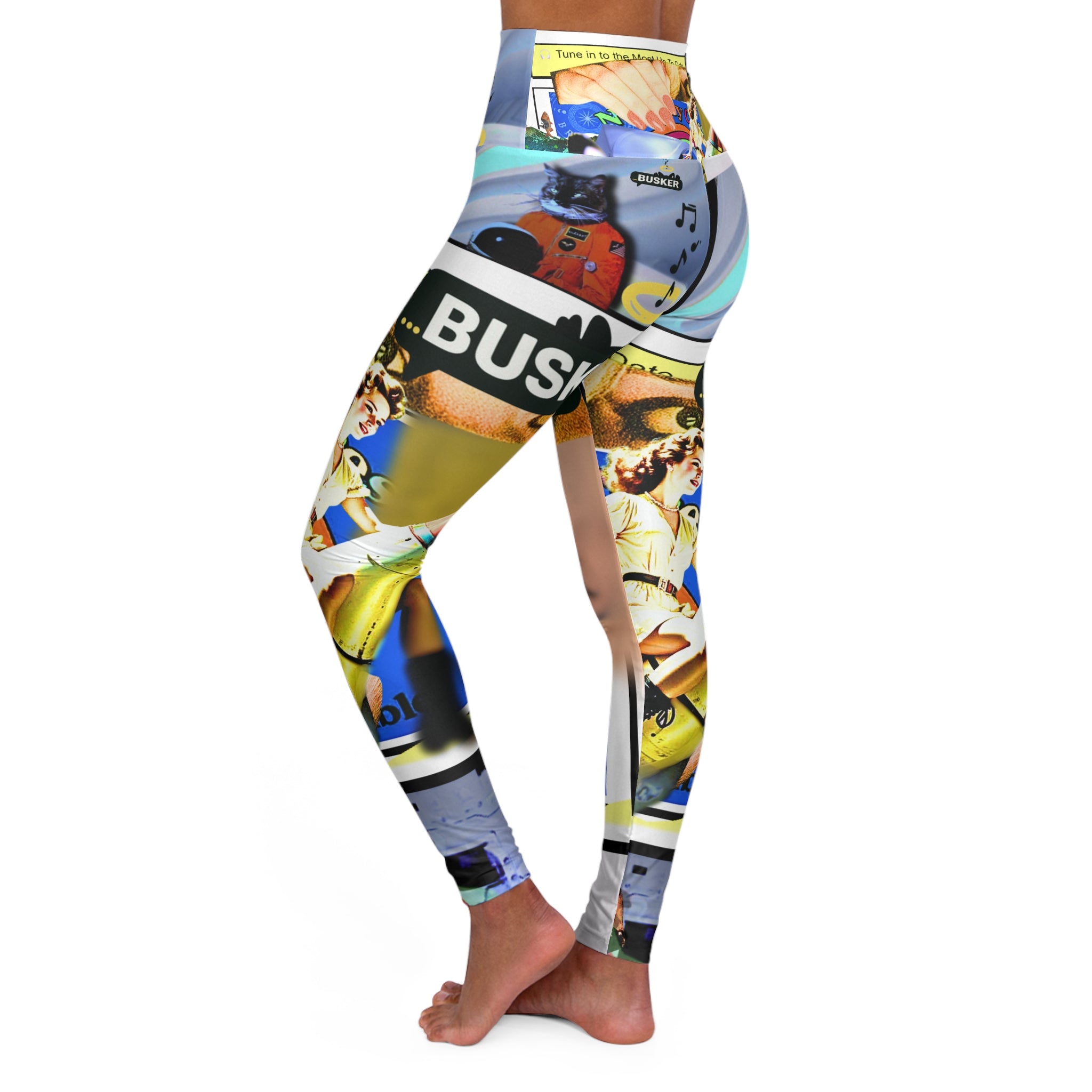 Vibrant High Waisted Yoga Leggings - Colorful AOP Design for Active Lifestyle
