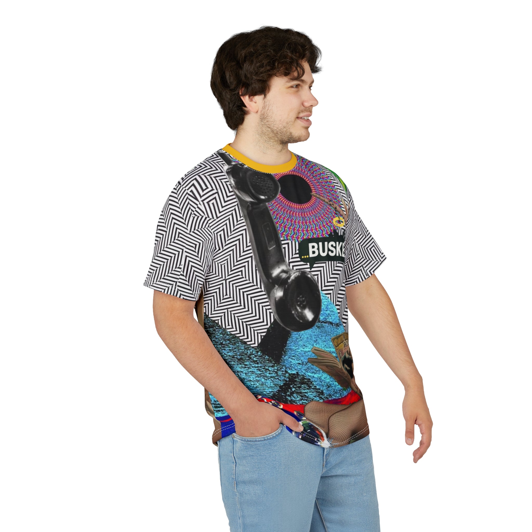 Vibrant Graphic Tee, Unisex Artistic Shirt, AOP T-Shirt for Bold Fashion, Unique Gift for Creatives, Streetwear Style, Fun Statement Tee