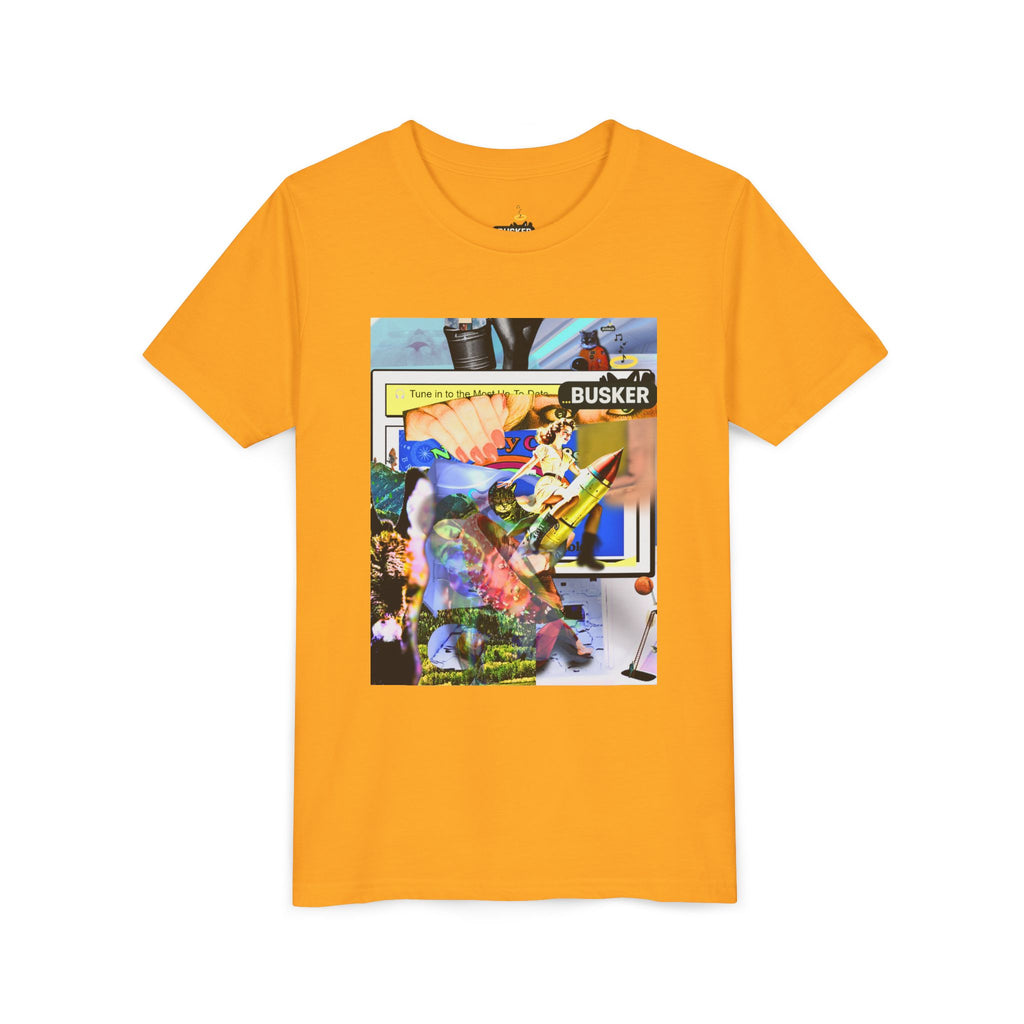 Colorful Youth Short Sleeve Tee - "Busker" Graphic Art Top