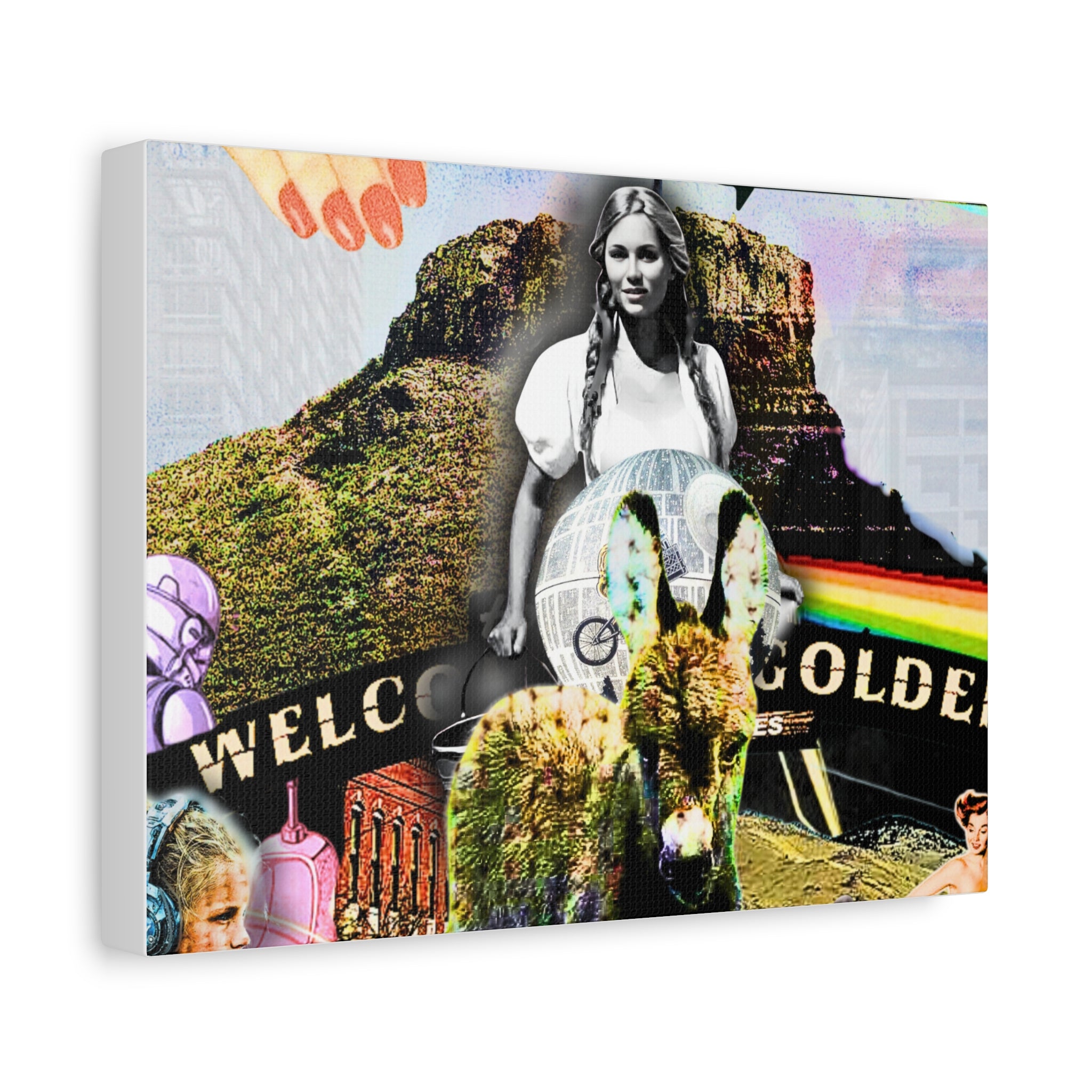 Artistic Stretched Canvas Print - 'Welcome to Golden' Collage