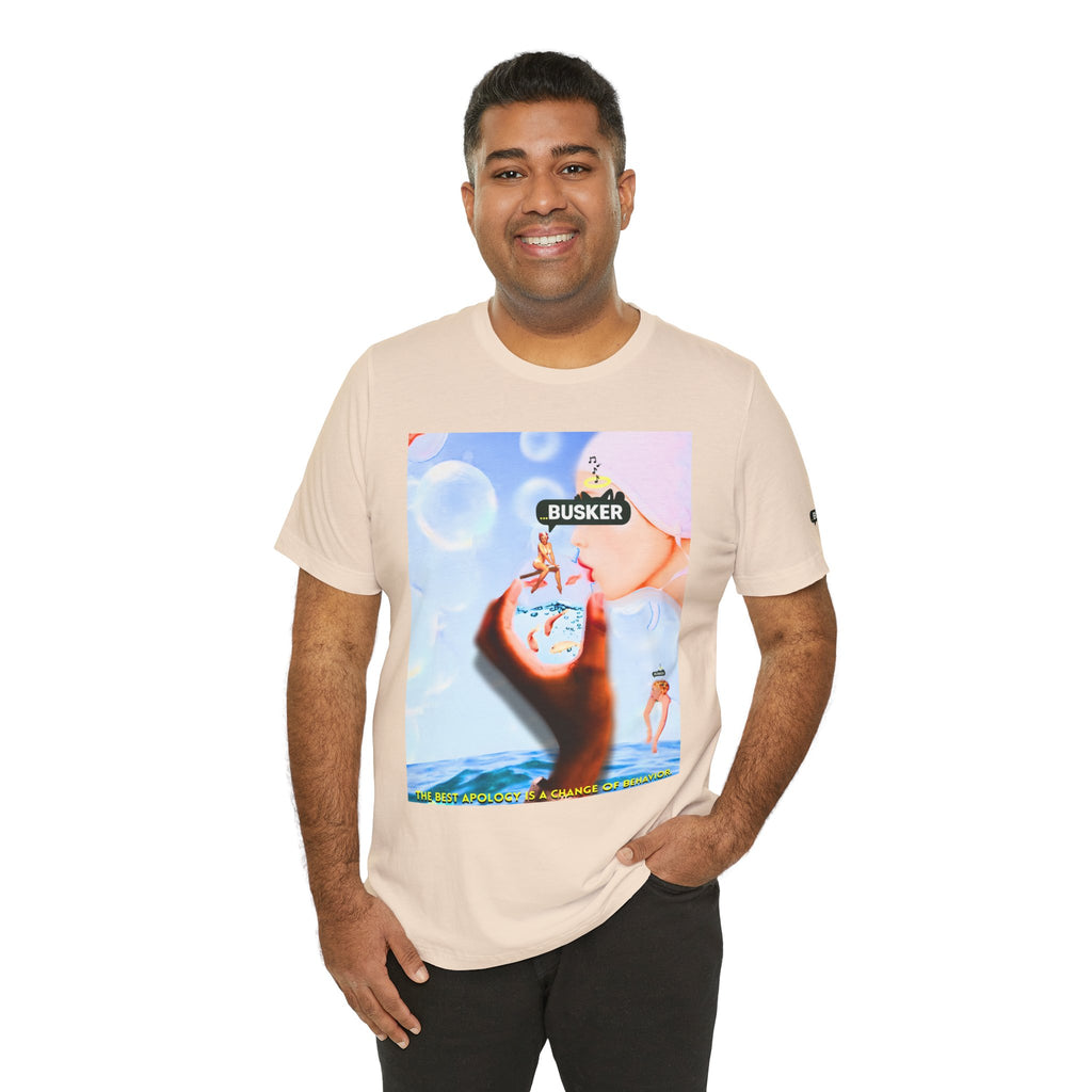 Busker Vibe Unisex Jersey Tee – Colorful Artistic Design for Summer Fun