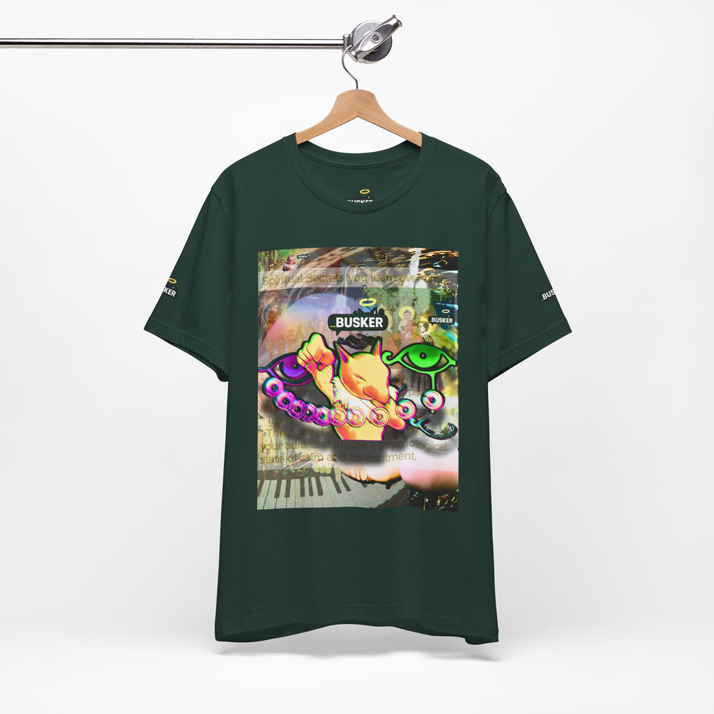 Vibrant Busker Art Tee for Creative Souls