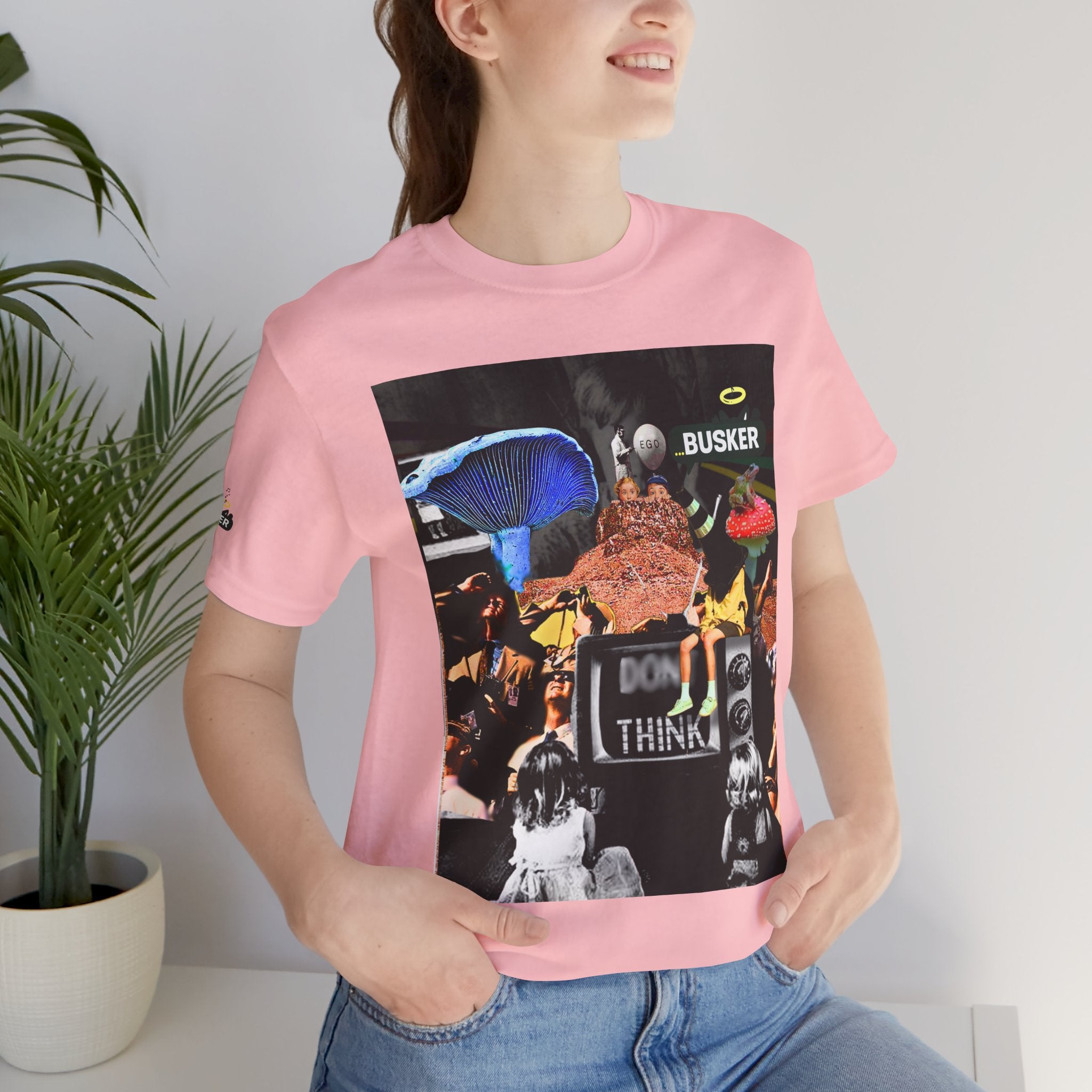 Creative Unisex Graphic Tee - 'I Don't Think' Busker Design