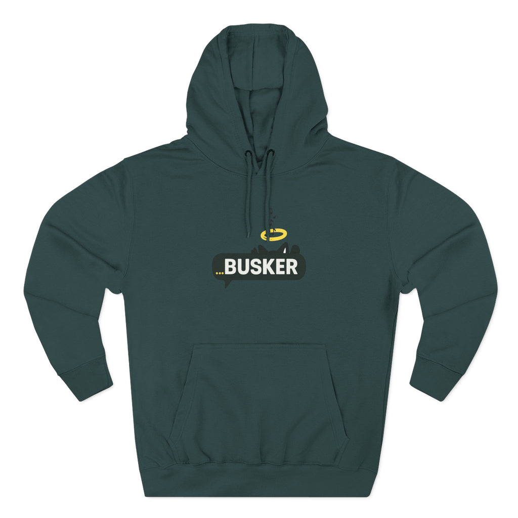 Busker Fleece Hoodie - Cozy Street Art Inspired Hoodie for Music Lovers, Casual Wear, Gift for Musicians, Concert Attire, Relaxed Fit