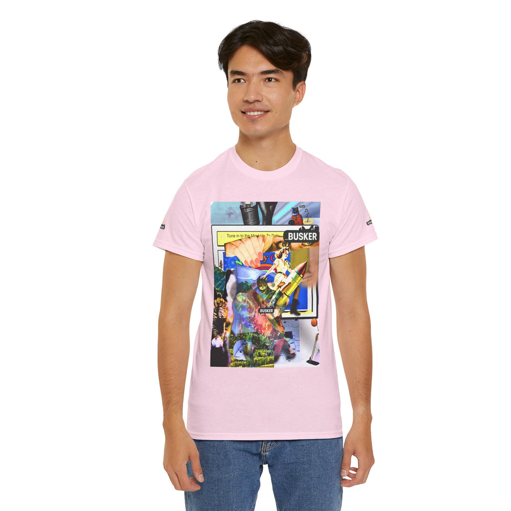 Cool Graphic Unisex Heavy Cotton Tee - 'Busker' Design