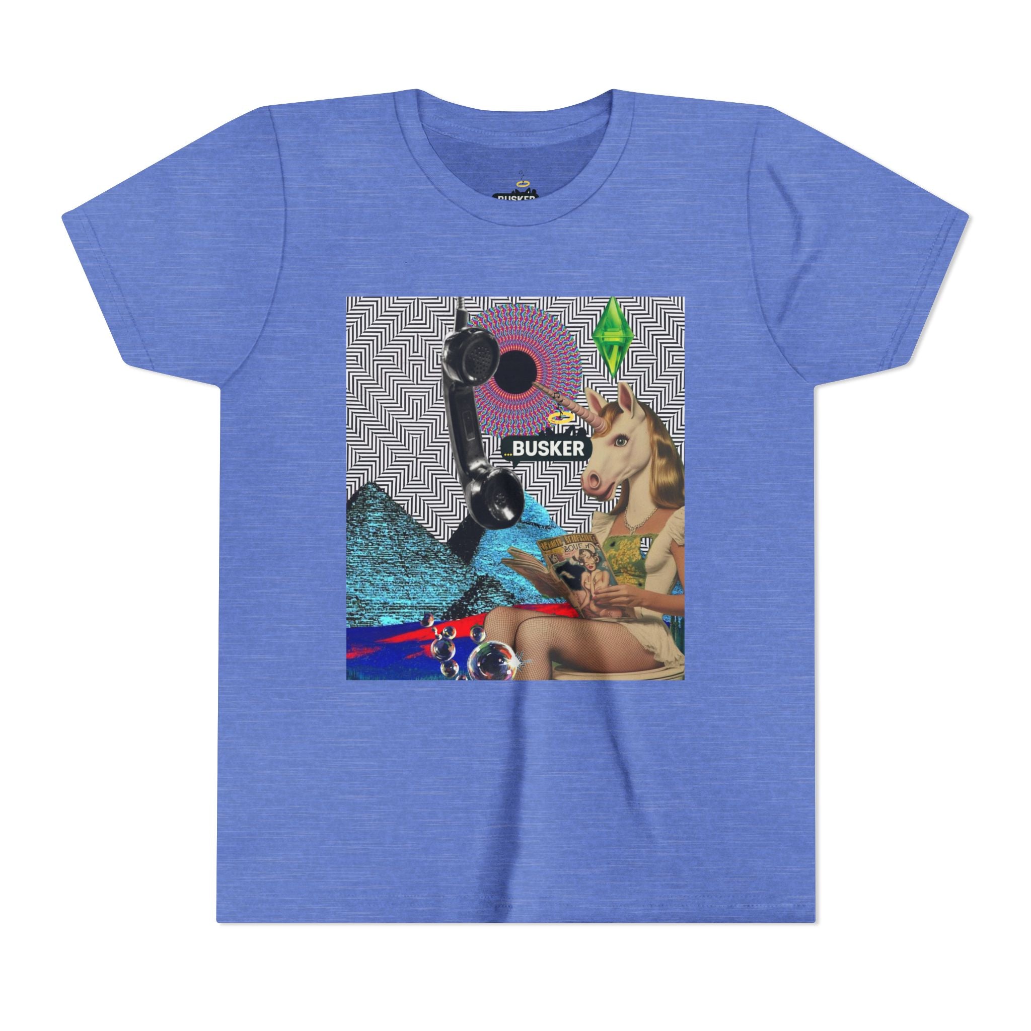 Youth Graphic Tee with Fun 'Busker' Design, Cool Summer Shirt, Gifts for Kids, Festival Attire, Trendy Youthwear