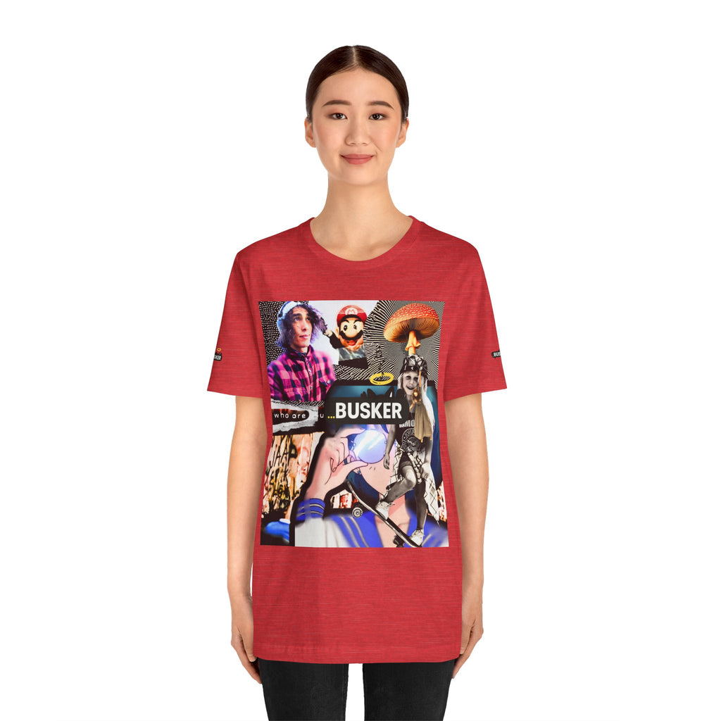 Busker Vibe Unisex Tee - Music & Art Collage Design