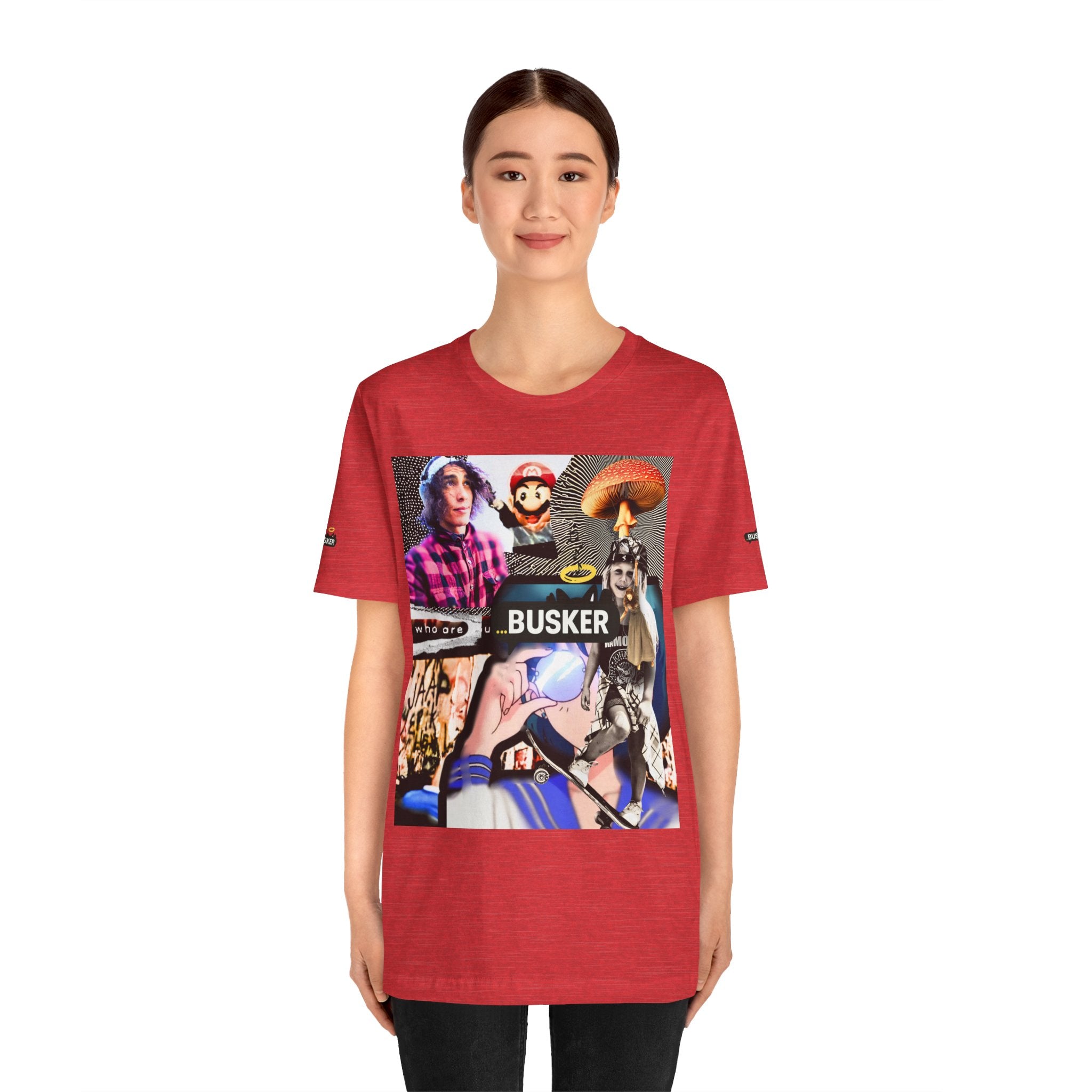 Busker Vibe Unisex Tee - Music & Art Collage Design