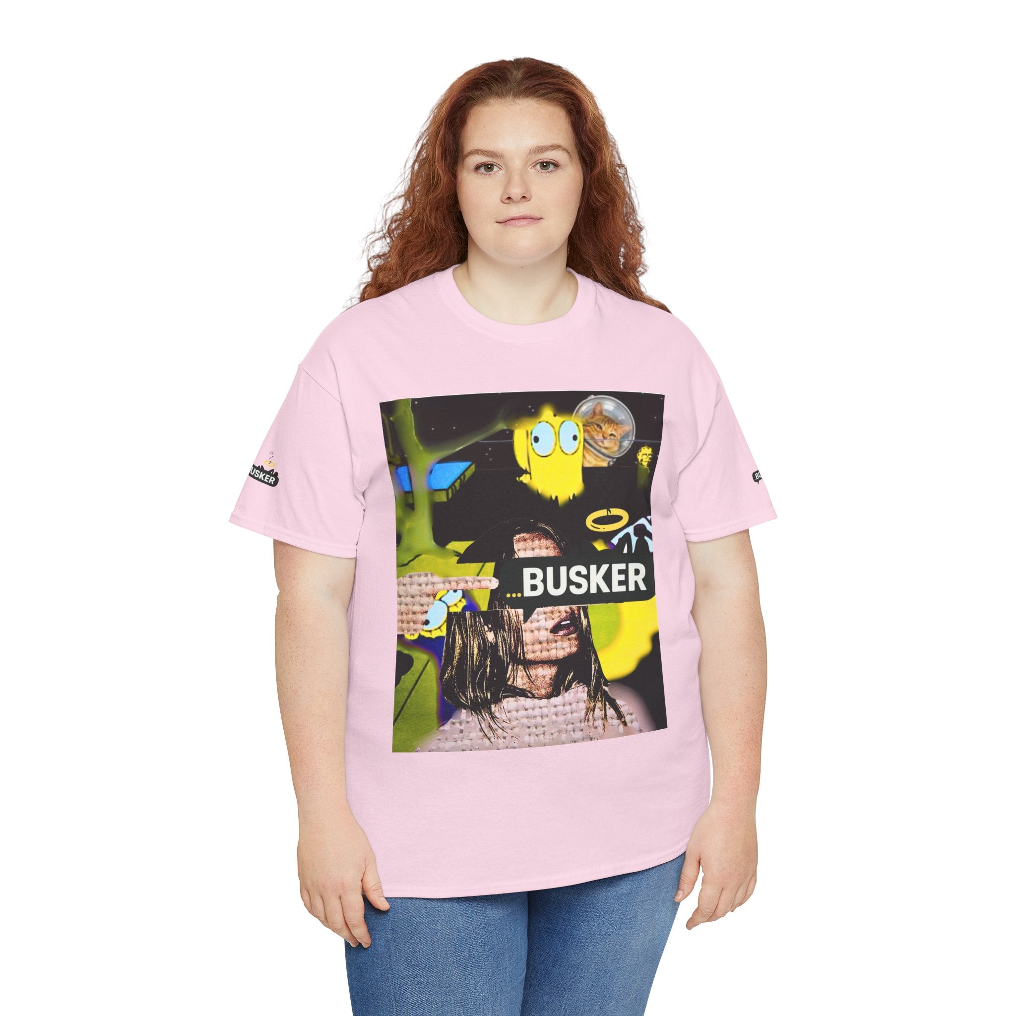 Artistic Unisex Heavy Cotton Tee - 'BUSKER' Graphic Design