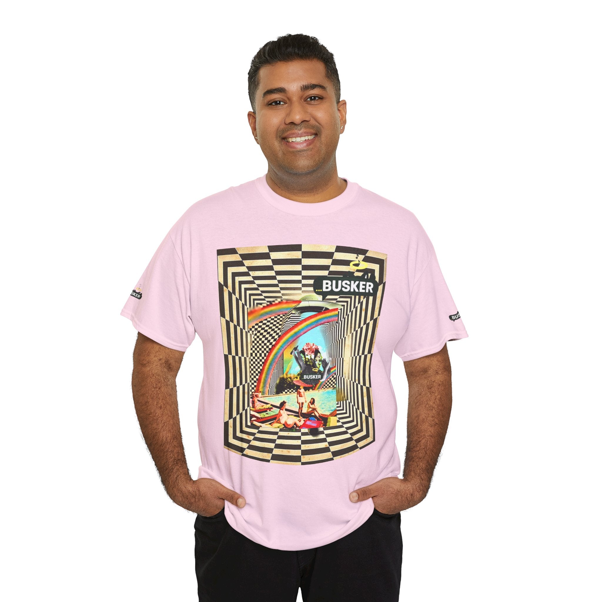Retro Busker Graphic Tee - Unisex Heavy Cotton