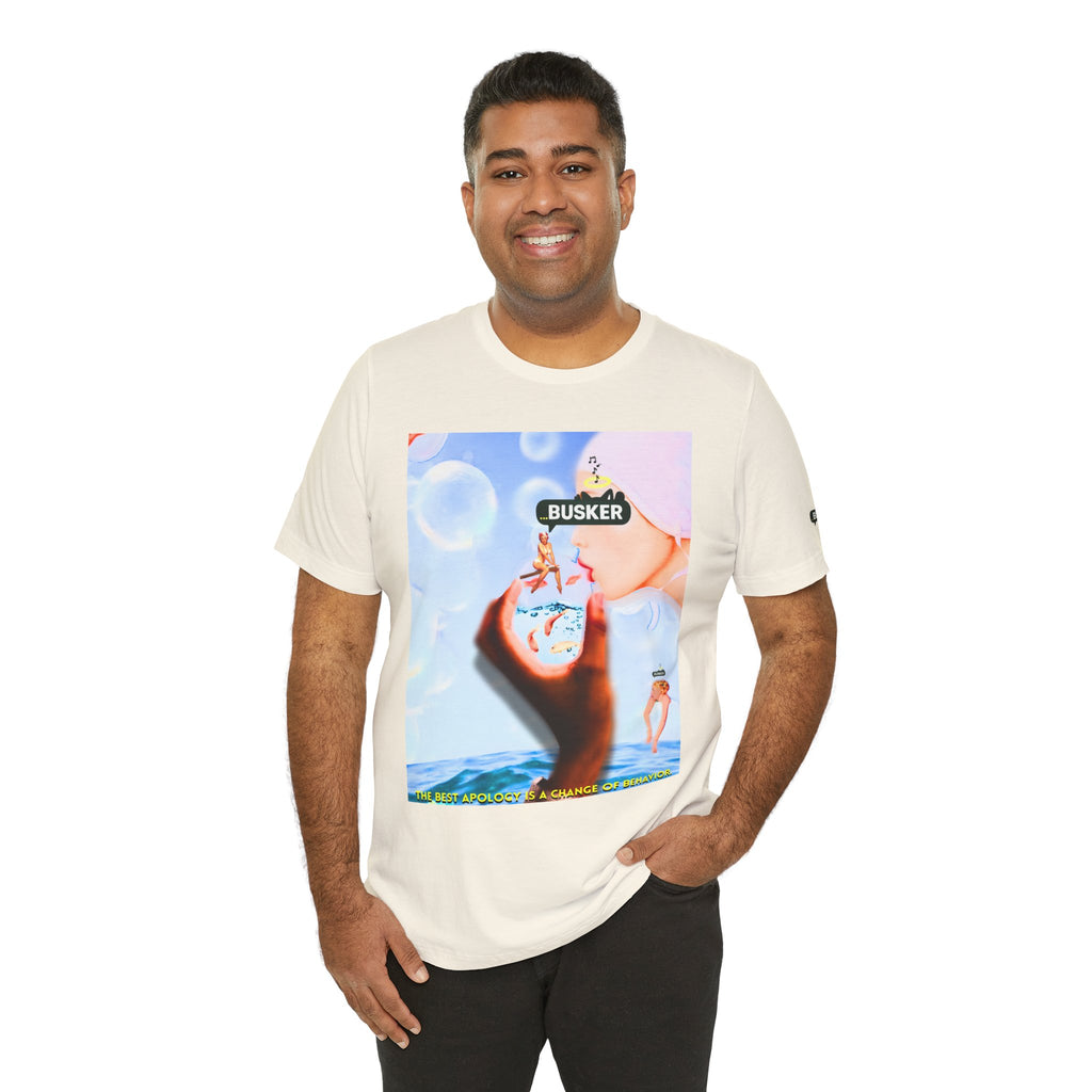 Busker Vibe Unisex Jersey Tee – Colorful Artistic Design for Summer Fun